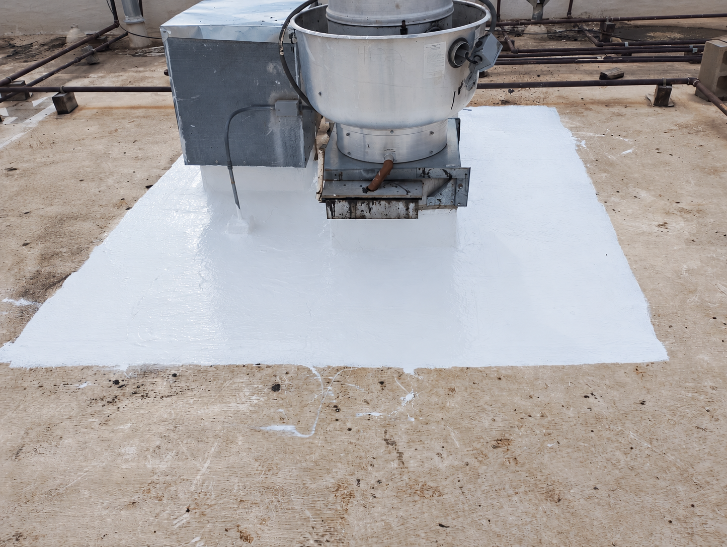 Rooftop Vent Fan on Fresh Sealant